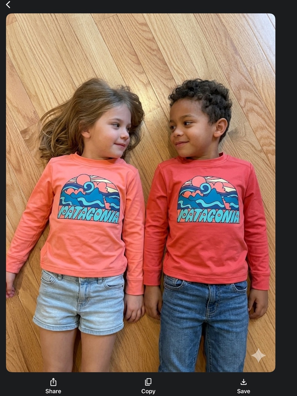 Patagonia Kids' Graphic Long Sleeve Tee rashguard Coral unisex beach vacation